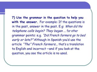 Answering comprehension questions