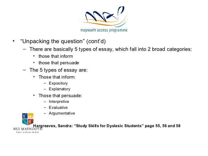 Help answering essay questions