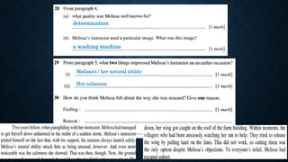 determination
a washing machine
Melissa’s / her natural ability
Her calmness
 