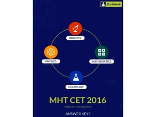 MHCET 2016 - Answer Key