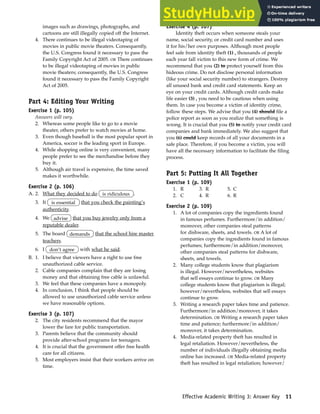 Answer Key Booklet Contents | PDF