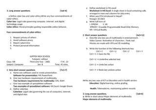 Answer Key Computer science grade 8-9-10, Jupiter school Unittest3.docx
