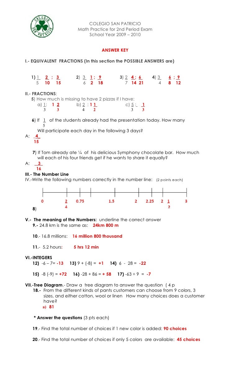 Math Connects Course 1 Word Problem Practice Workbook Answer Key