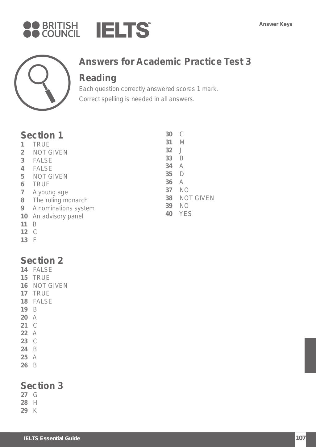 Answer keys