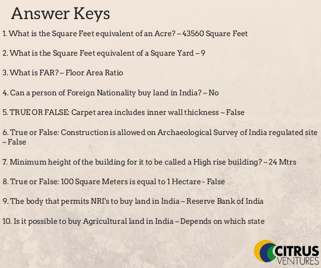 Answer keys to real estate 101 quiz 1