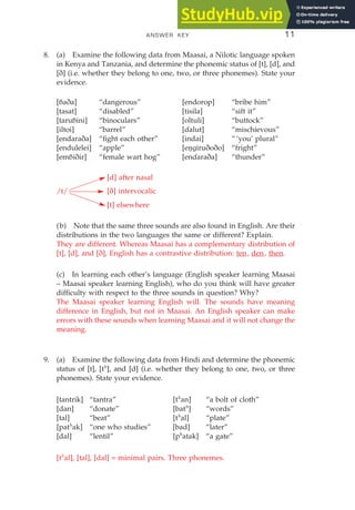 Answer Key To The Exercises Of Applied English Phonology | PDF