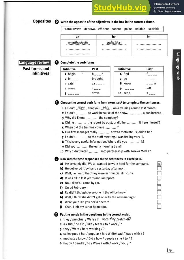 Answer Market Leader Pre-Intermediate | PDF | Food & Drink