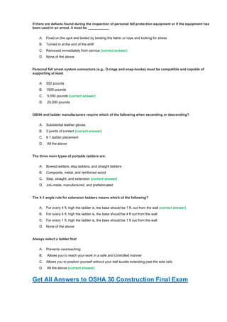 Answer & Question OSHA 30 Final Exam.pdfAnswer & Question OSHA 30 Final ...