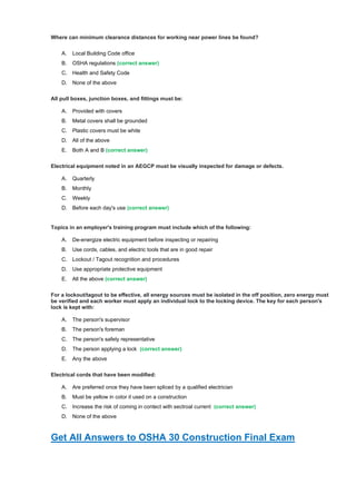 Answer & Question OSHA 30 Final Exam.pdfAnswer & Question OSHA 30 Final ...