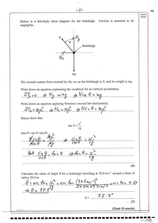 1.1 Further mechanics sample test [answers]