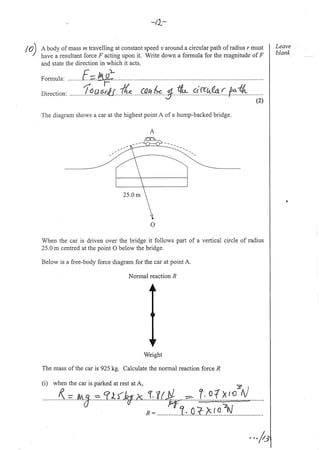 1.1 Further mechanics sample test [answers]