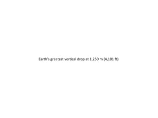 Earth's greatest vertical drop at 1,250 m (4,101 ft)
 