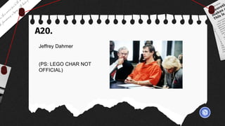 A20.
Jeffrey Dahmer
(PS: LEGO CHAR NOT
OFFICIAL)
 