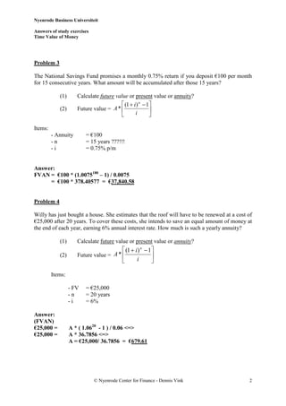 Answers_exercises_chapter 3 the time value of money | PDF