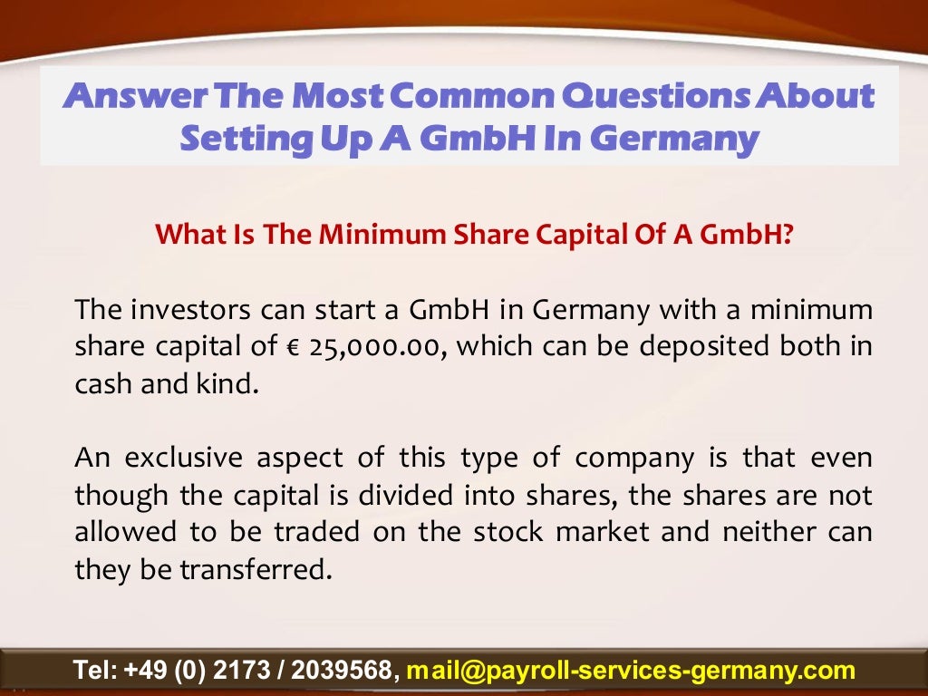 Answer The Most Common Questions About Setting Up A GmbH In Germany