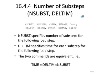 Sub Step Number FEA Using Ansys | PPT