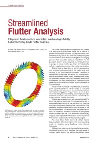 Compressor Flutter A N S Y S Advantage Volumen 1 Issue 3 2007 | PDF