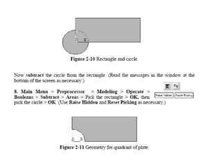 Ansys plate with central hole 1