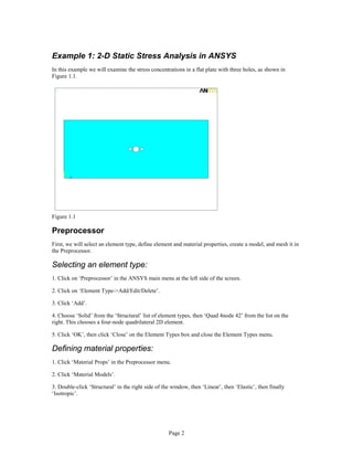 Simple Ansys Problem Statement Ansys tutorial1 | PDF