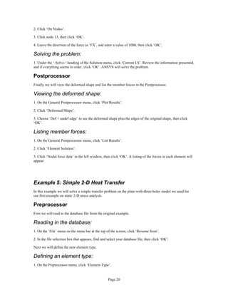 Simple Ansys Problem Statement Ansys tutorial1 | PDF