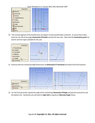 Ansys workbench11 bracket | PDF