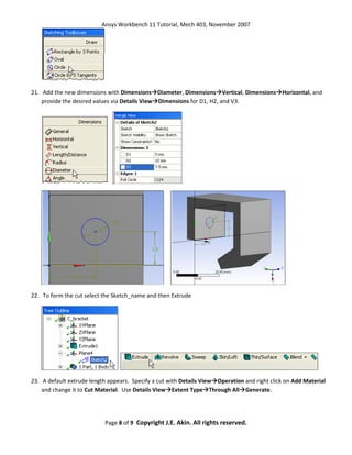 Ansys workbench11 bracket | PDF