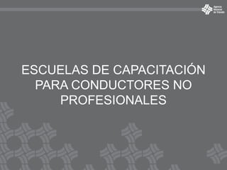 ESCUELAS DE CAPACITACIÓN
PARA CONDUCTORES NO
PROFESIONALES
 