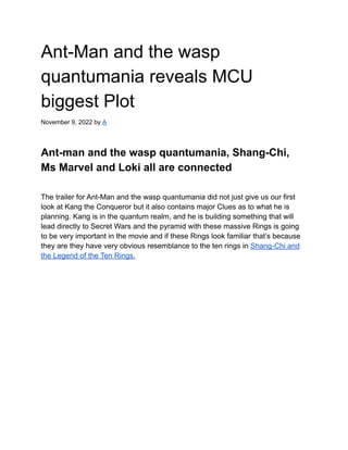 Ant-Man and The Wasp: Quantumania - Everything You Need to Know About the  Upcoming Marvel Movie - ExRey