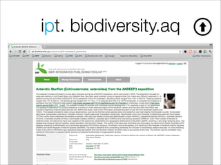 ipt. biodiversity.aq
 