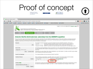 Proof of concept       ZooKeys 185: 73–78 (2012)
                                        Antarctic Starfish (Echinodermata: asteroidea) from the ANDEEP3 expedition
                       doi: 10.3897/zookeys.185.3078                                 DAtA PAPEr
                                                                                                                                            A peer-reviewed open-access journal

                                                                                                                                                                          73
                       www.zookeys.org                                                                                             Launched to accelerate biodiversity research




                          Antarctic Starfish (Echinodermata, Asteroidea) from
                                       the ANDEEP3 expedition


Impact Factor: 0.514                               Bruno Danis1, Michel Jangoux2, Jennifer Wilmes2

                       1 ANTABIF, 29, rue Vautier, 1000, Brussels, Belgium 2 Université Libre de Bruxelles, 50, av FD Roosevelt,
                       1050, Brussels, Belgium

                       Corresponding author: Bruno Danis (bruno.danis@gmail.com)


                       Academic editor: Vishwas Chavan  |  Received 13 March 2012  |  Accepted 18 April 2012  |  Published 23 April 2012

                       Citation: Danis B, Jangoux M, Wilmes J (2012) Antarctic Starfish (Echinodermata: asteroidea) from the ANDEEP3
                       expedition. ZooKeys 185: 73–78. doi: 10.3897/zookeys.185.3078




                       Abstract
                       This dataset includes information on sea stars collected during the ANDEEP3 expedition, which took
                       place in 2005. The expedition focused on deep-sea stations in the Powell Basin and Weddell Sea.
                            Sea stars were collected using an Agassiz trawl (3m, mesh-size 500µm), deployed in 16 stations
                       during the ANTXXII/3 (ANDEEP3, PS72) expedition of the RV Polarstern. Sampling depth ranged
                       from 1047 to 4931m. Trawling distance ranged from 731 to 3841m. The sampling area ranges from
                       -41°S to -71°S (latitude) and from 0 to -65°W (longitude). A complete list of stations is available from
                       the PANGAEA data system (http://www.pangaea.de/PHP/CruiseReports.php?b=Polarstern), including a
                       cruise report (http://epic-reports.awi.de/3694/1/PE_72.pdf ).
                            The dataset includes 50 records, with individual counts ranging from 1-10, reaching a total of 132
                       specimens.
                            The andeep3-Asteroidea is a unique dataset as it covers an under-explored region of the Southern
                       Ocean, and that very little information was available regarding Antarctic deep-sea starfish. Before this
                       study, most of the information available focused on starfish from shallower depths than 1000m. This
                       dataset allowed to make unique observations, such as the fact that some species were only present at
                       very high depths (Hymenaster crucifer, Hymenaster pellucidus, Hymenaster praecoquis, Psilaster charcoti,
                       Freyella attenuata, Freyastera tuberculata, Styrachaster chuni and Vemaster sudatlanticus were all found below
                       -3770m), while others displayed remarkable eurybathy, with very high depths amplitudes (Bathybiaster
                       loripes (4842m), Lysasterias adeliae (4832m), Lophaster stellans (4752m), Cheiraster planeta (4708m), Er-
                       emicaster crassus (4626m), Lophaster gaini (4560m) and Ctenodiscus australis (4489m)).
                            Even if the number of records is relatively small, the data bring many new insights on the taxonomic,
                       bathymetric and geographic distributions of Southern starfish, covering a very large sampling zone. The
                       dataset also brings to light six species, newly reported in the Southern Ocean.
                            The quality of the data was controlled very thoroughly, by means of on-board Polarstern GPS sys-
                       tems, checking of identification by a renowned specialist (Prof. Michel Jangoux, Université Libre de Brux-

                       Copyright Bruno Danis et al. This is an open access article distributed under the terms of the Creative Commons Attribution License 3.0 (CC-
                       BY), which permits unrestricted use, distribution, and reproduction in any medium, provided the original author and source are credited.
 