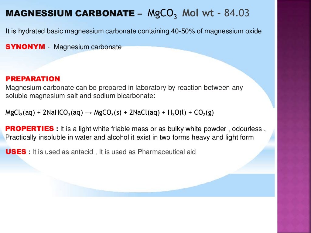 ANTACID AND ITS PREPARATION