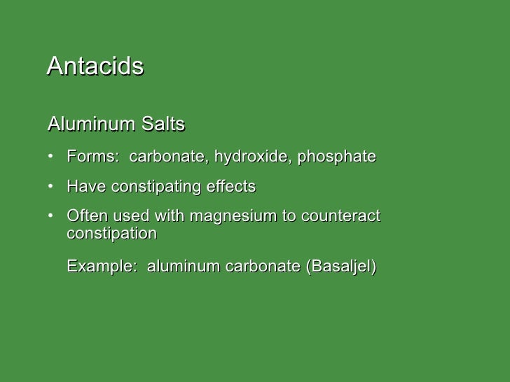 Antacids and controlling agents