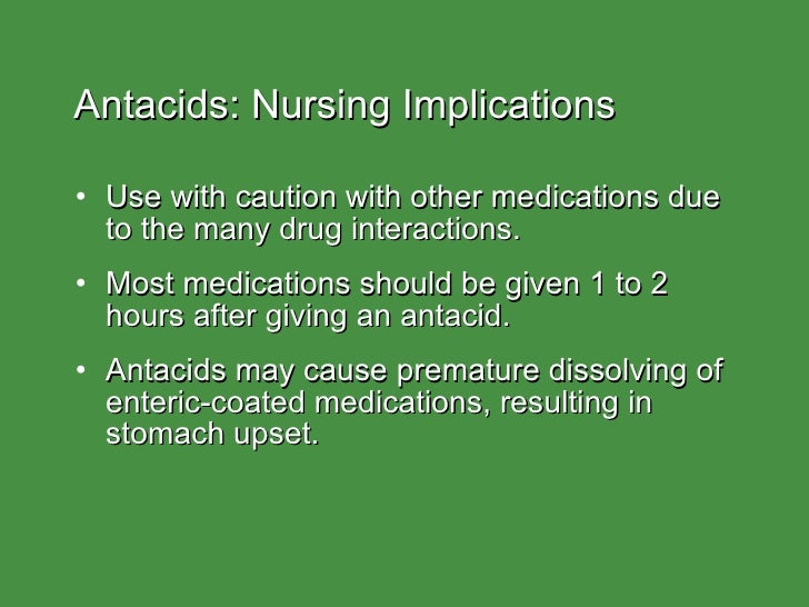 Antacids and controlling agents