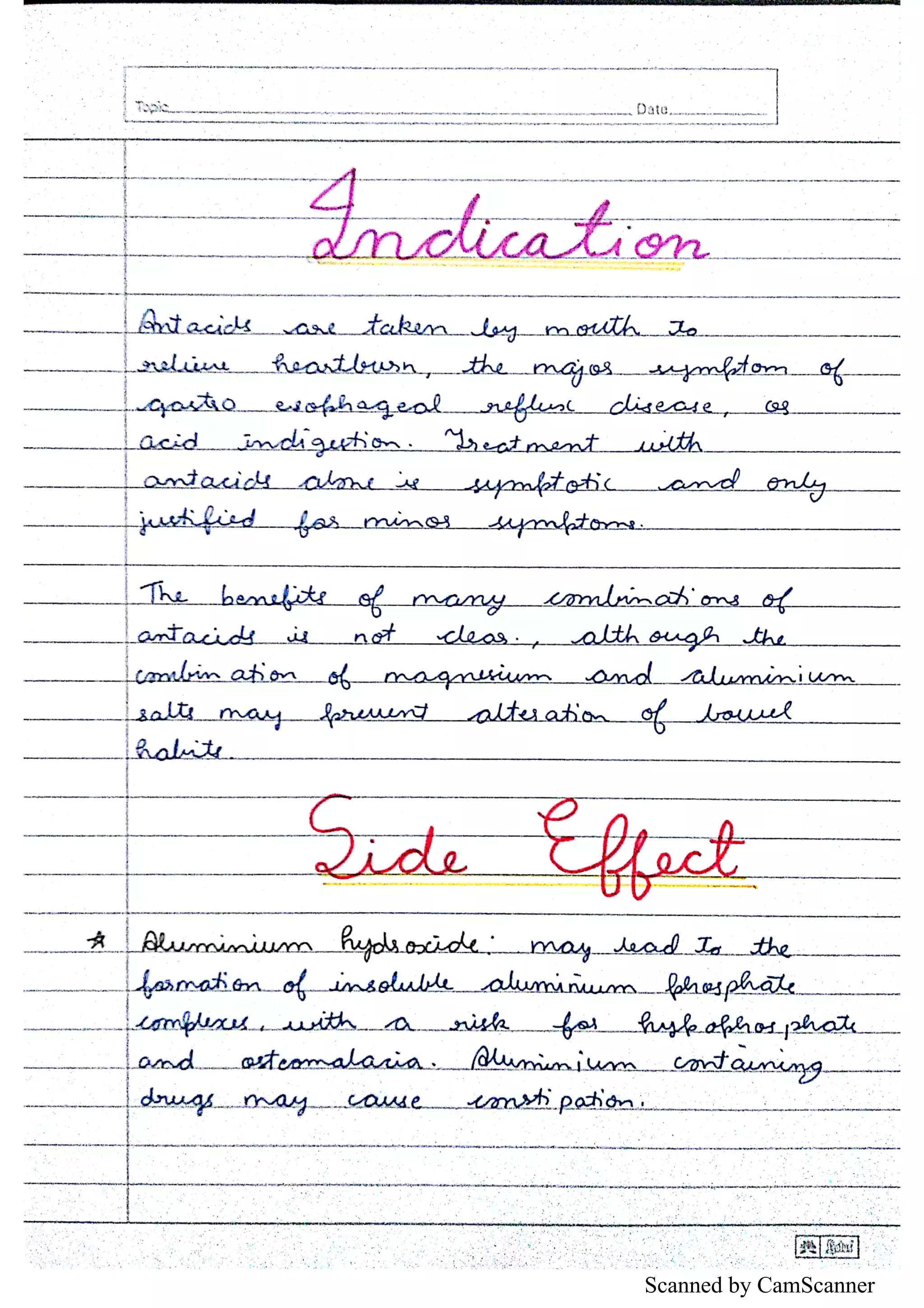 ANTACIDS Chemistry Investigatory Project Class 12 CBSE PDF