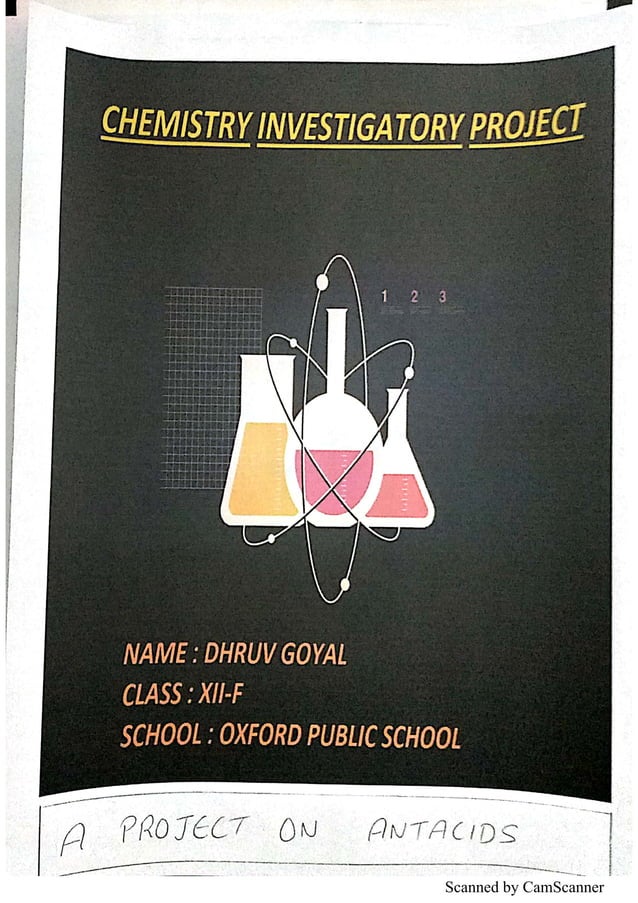ANTACIDS Chemistry Investigatory Project Class 12 CBSE PDF