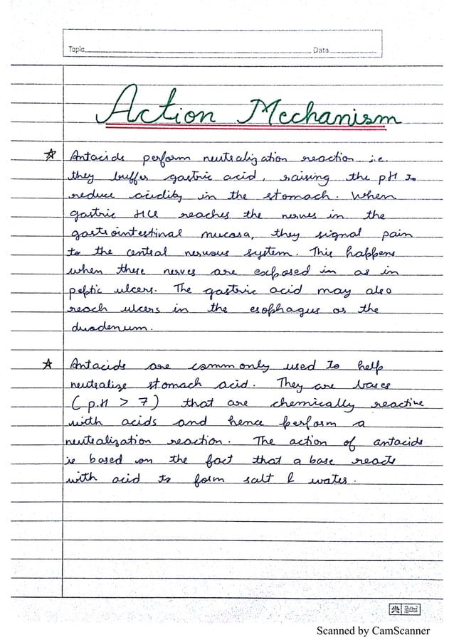 ANTACIDS Chemistry Investigatory Project Class 12 CBSE PDF