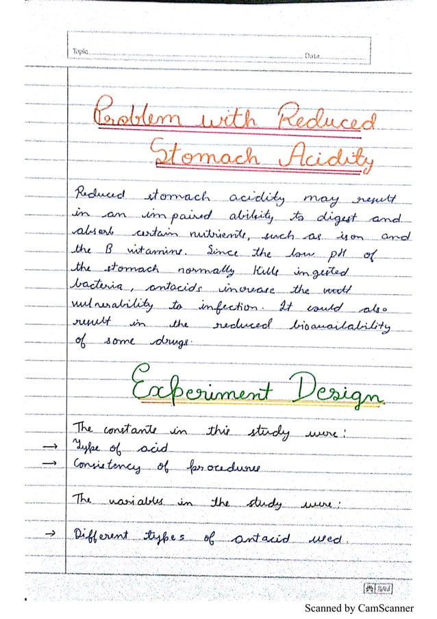 ANTACIDS Chemistry Investigatory Project Class 12 CBSE PDF