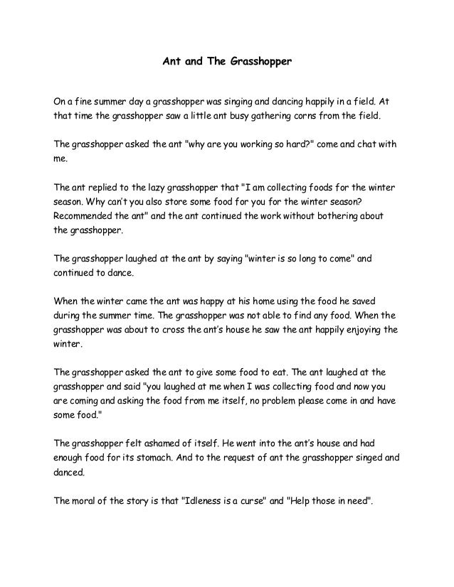 Unusual image regarding the ant and the grasshopper story printable Epic image pertaining to the ant and the grasshopper story printable