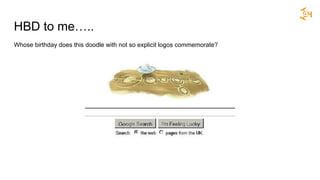 HBD to me…..
Whose birthday does this doodle with not so explicit logos commemorate?
 