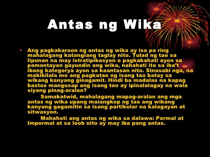Antas Ng Wika Antas Ng Wika