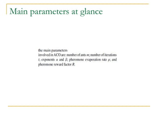 Main parameters at glance
 