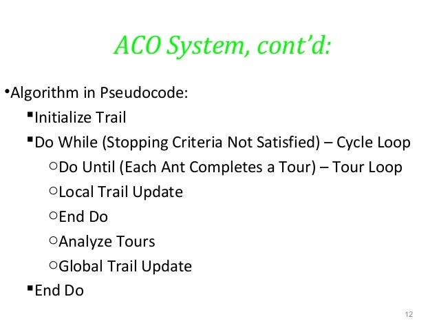 ant colony optimization algorithm A new ant colony algorithm using the heterarchical concept aimed at optimization of multiminima continuous functionsjohann dro and patrick siarry e universit de. ant colony optimization algorithm A new ant colony algorithm using the heterarchical concept aimed at optimization of multiminima continuous functionsjohann dro and patrick siarry e universit de.