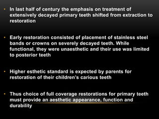 Anterior crowns in pediatric dentistry | PPTX
