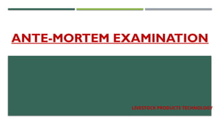 The Ante-Mortem examination of animals.pptx