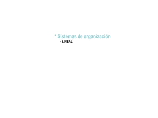 * Sistemas de organización
- LINEAL
 