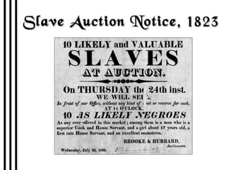 Slave Auction Notice, 1823 