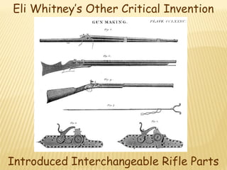 Eli Whitney’s Other Critical Invention 
Introduced Interchangeable Rifle Parts 
 