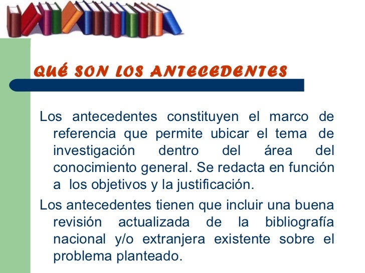 Antecedentes en investigación