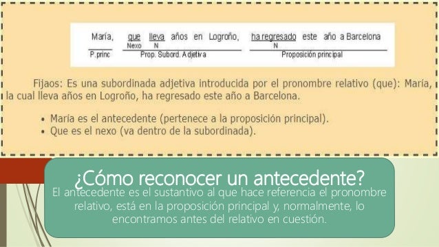 Antecedentes de la oración subordinada adjetiva By Lesly Reina