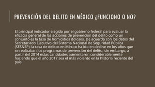 Antecedentes de la prevención del delito en México1 | PPTX